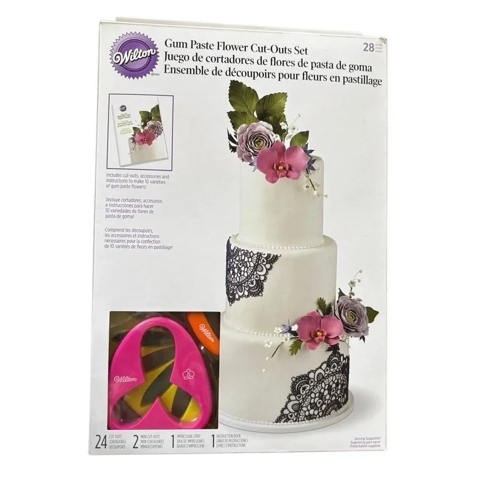 Wilton Gum Paste Flower Cut-Outs Set 28 Piece Set *New*